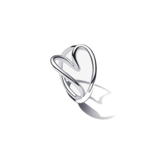 Anello Cuore Linea Sinuosa (Misura 50)