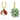 Orecchini pendenti Idyllia Set (3), Coccinella, quadrifoglio, fragola, Multicolore, Placcato color oro