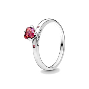 Anello Pandora con cuore rosso scintillante (Misura 58)