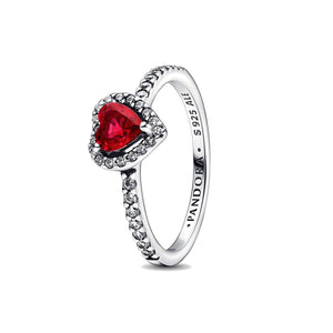 Anello Pandora Cuore Rosso e Pavè (Misura 52)