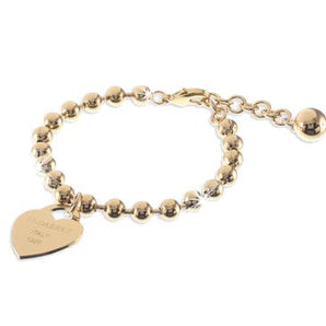 Bracciale Unoaerre con palline e cuore placcato oro giallo
