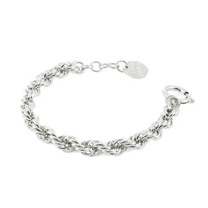 Bracciale Unoaerre maglia corda in bronzo placcato rodio