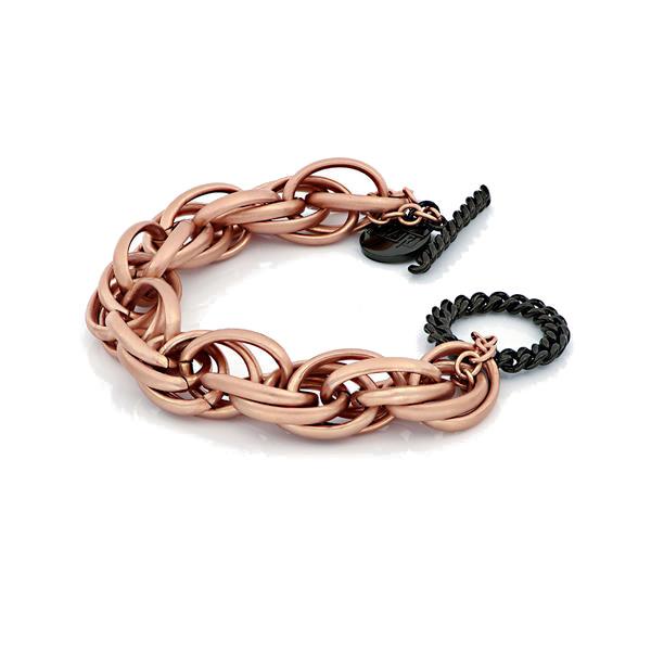 Bracciale Unoaerre in bronzo rosa e nero