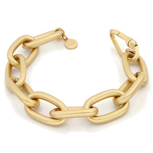 Bracciale unoaerre catena forzatina in bronzo dorato satinato