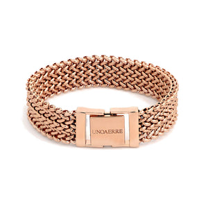 Bracciale unoaerre in bronzo dorato rosa