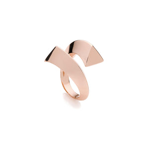 Anello unoaerre contrarié dorato rosa