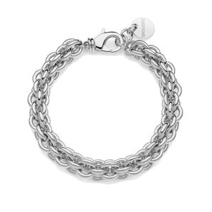Bracciale Unoaerre multifilo in catena rolò argentata