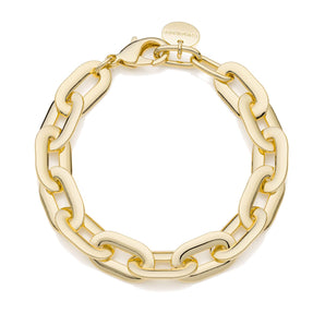 Bracciale Unoaerre dorato catena ovale piatta
