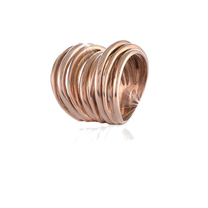 Anello Unoaerre Maxi Vortice in argento dorato rosa