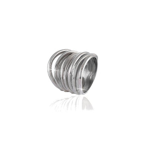 Anello Unoaerre Vortice in argento bianco
