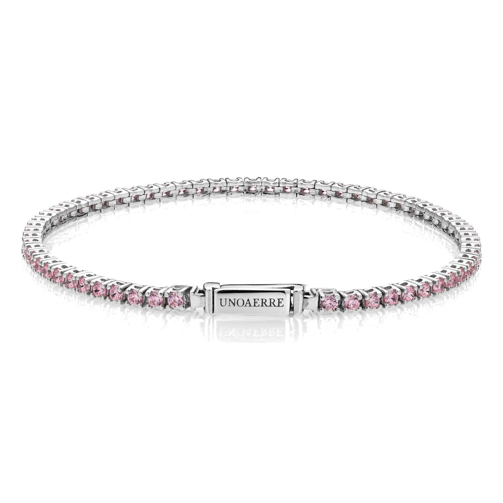 Bracciale Unoaerre modello tennis pietre rosa