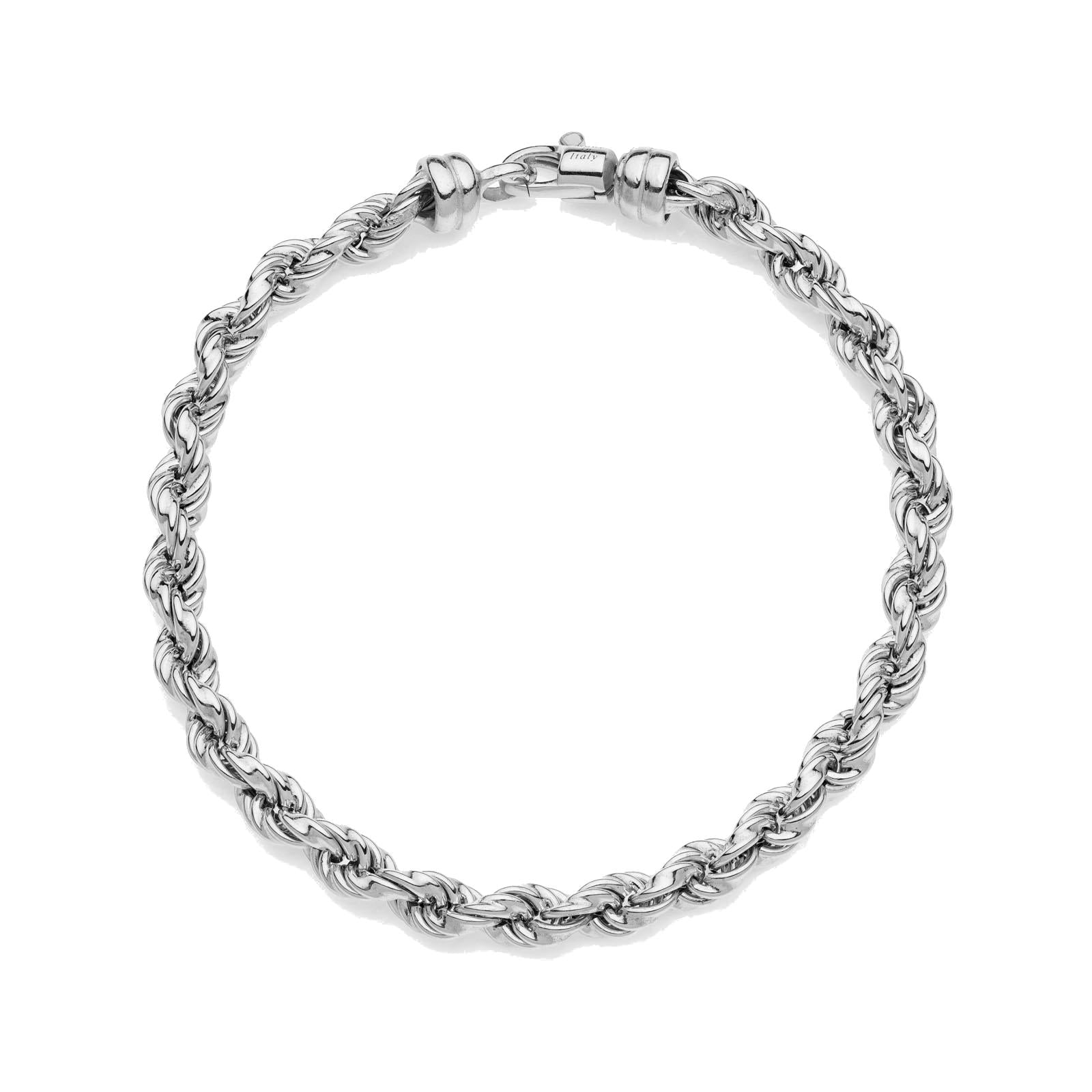 Bracciale catena corda in argento da uomo Unoaerre