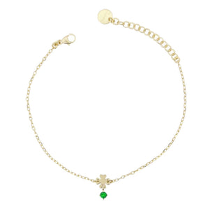 Bracciale argento Rue Des Mille quadrifoglio zirconi verde