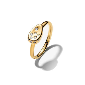 Anello Sigillo Piccolo con Pietre Luminose (Misura 52)