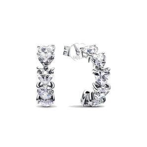 Orecchini Cerchi Aperti Fascia Cuori
Argento Sterling 925