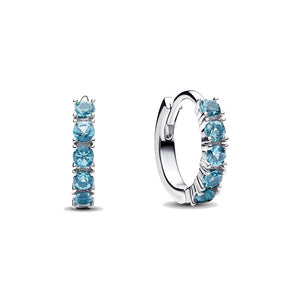 Orecchini Cerchi Piccoli Cristalli Azzurri
Argento Sterling 925