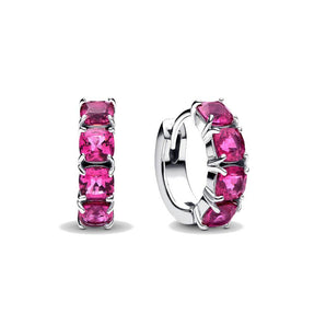 Orecchini Cerchi Cristalli Rosa Scuro
Argento Sterling 925