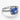Anello Punto Luce Quadrato Blu Grande (Misura 58)