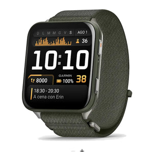 Orologio Garmin Venu® X1
Moss con fondello in titanio e cinturino in nylon ComfortFit moss