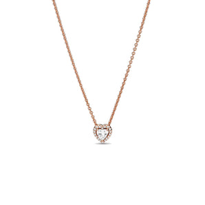 Collana con cuore in rilievo scintillante