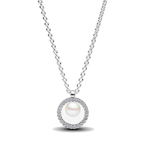 Collana con Perla d'Acqua Dolce Coltivata e Pavè Pandora