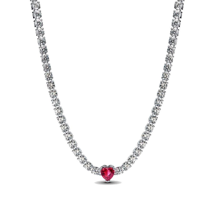 Collana Choker Cuore Rosso Pandora