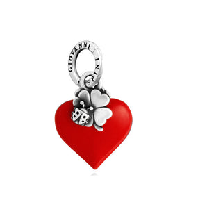 Charm cuore lucky rosso