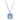 Pendente Millenia Taglio Cushion, Blu, Placcato rodio