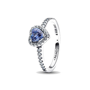 Anello Cuore in Rilievo Blu (Misura 52)