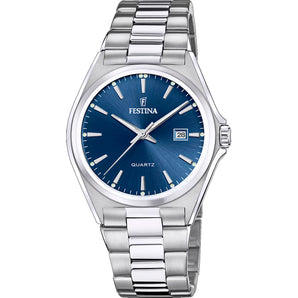 Orologio Festina da uomo con bracciale in acciaio quadrante blu