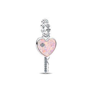 Charm Pendente Chiave a Cuore Opale Rosa
Argento Sterling 925