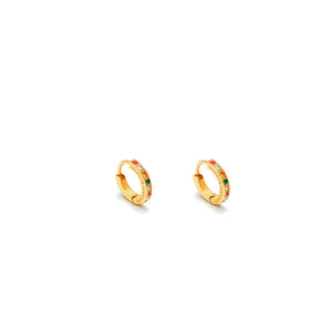 Orecchini Giovanni Raspini huggie crystal color piccoli