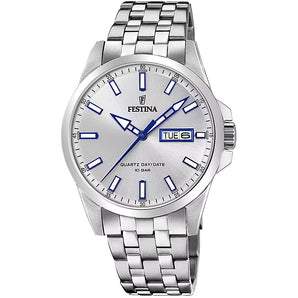OROLOGIO FESTINA CLASSICS F20357/1 ARGENTO CINTURINO IN ACCIAIO, UOMO