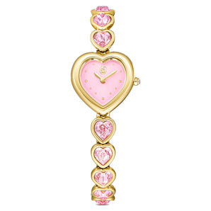 Orologio Idyllia Heart Bracciale in cristallo, Rosa, Finitura in tono dorato