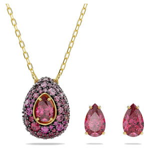 Set Sublima Swarovski Taglio Pear, Rosso, Finitura oro 18K