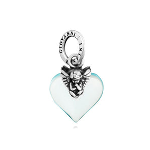 Charm cuore angelo azzurro