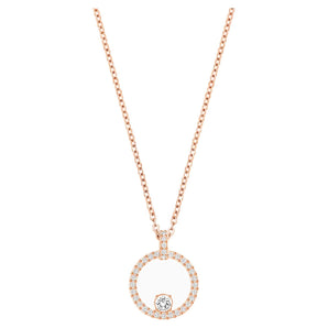 Collana Swarovski con Pendente Creativity Circle, bianco, Placcato oro rosa