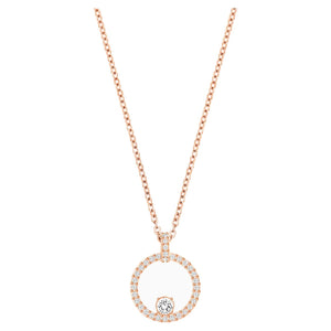 Collana Swarovski con Pendente Creativity Circle, bianco, Placcato oro rosa