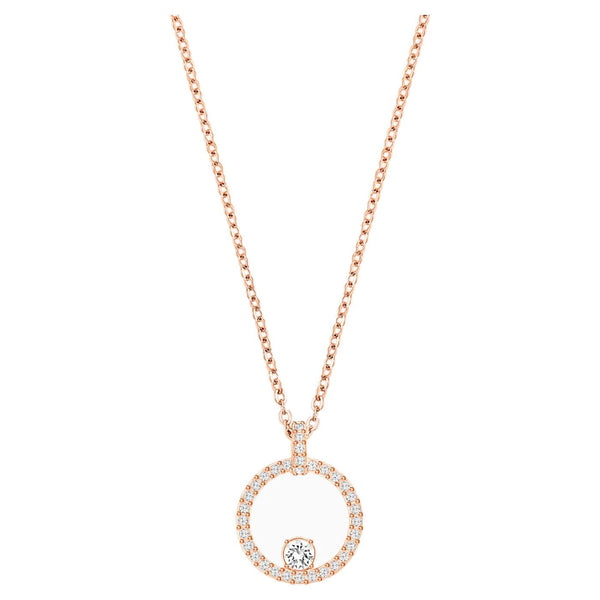 Collana Swarovski con Pendente Creativity Circle, bianco, Placcato oro rosa