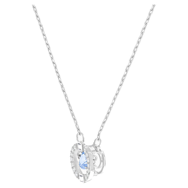 Collana Swarovski Sparkling Dance Round, azzurro, Placcatura rodio