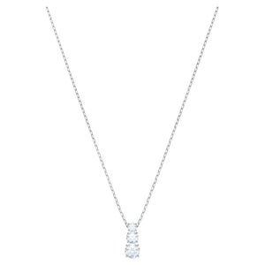 Collana Swarovski Pendente Attract Trilogy Round, bianco, Placcatura rodio