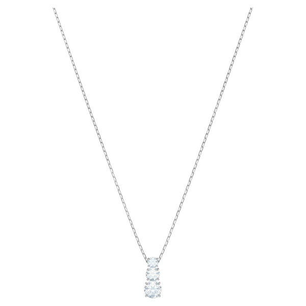 Collana Swarovski Pendente Attract Trilogy Round, bianco, Placcatura rodio