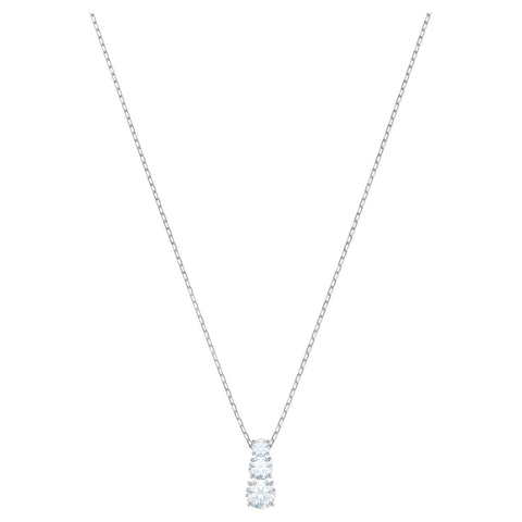 Collana Swarovski Pendente Attract Trilogy Round, bianco, Placcatura rodio