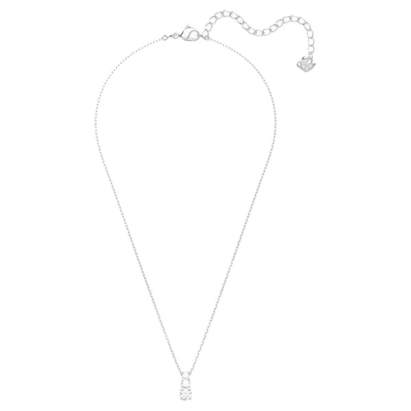 Collana Swarovski Pendente Attract Trilogy Round, bianco, Placcatura rodio