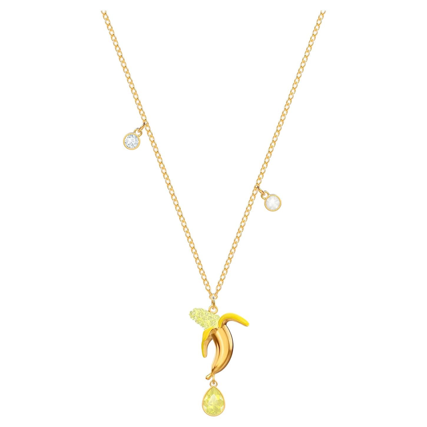 Collana Swarovski Pendente No Regrets Banana, multicolore, placcatura oro