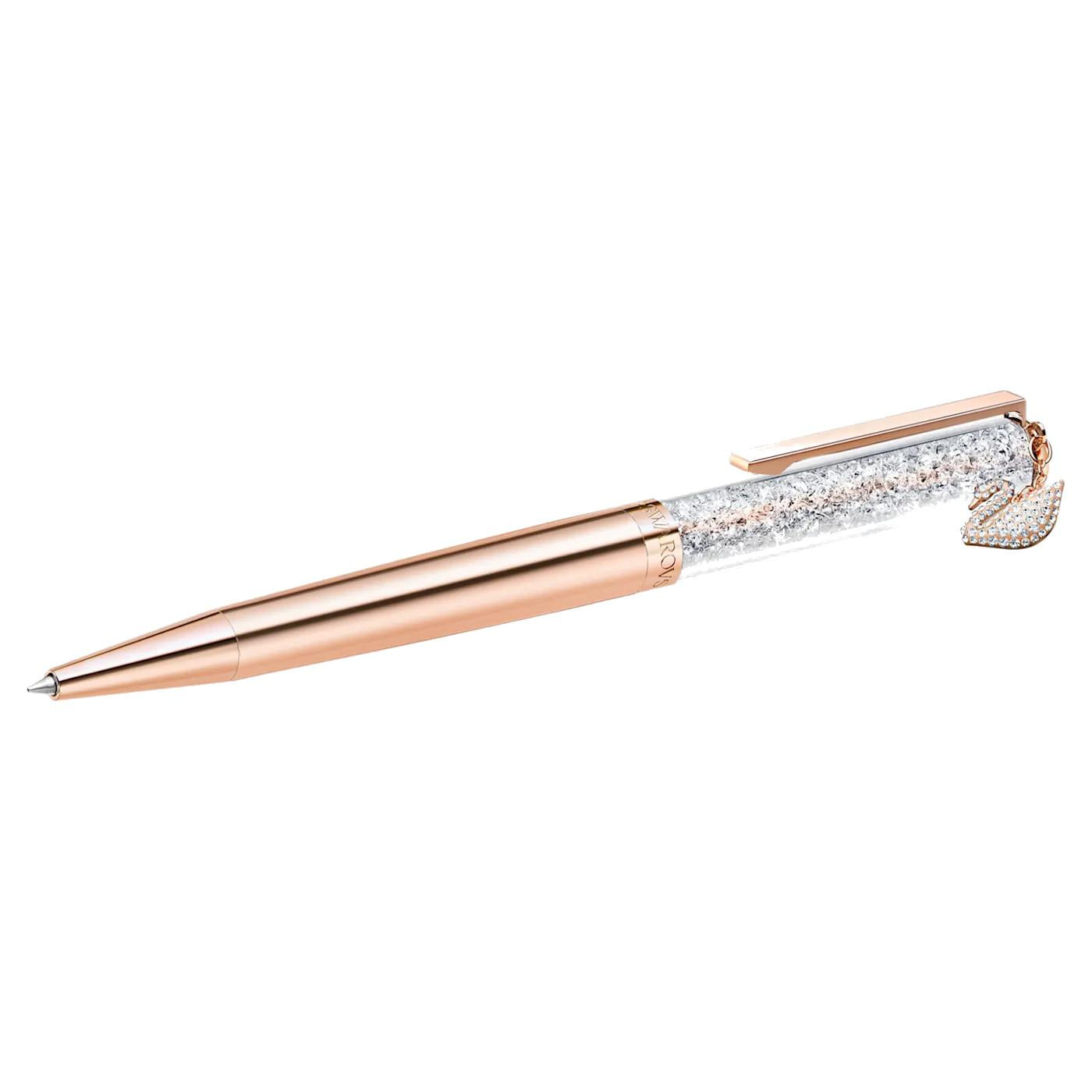 Penna a sfera Crystalline Swan, Placcato oro rosa