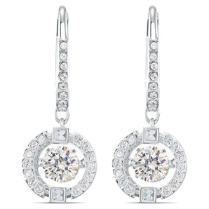 Orecchini Swarovski Sparkling Dance, bianco, placcato rodio