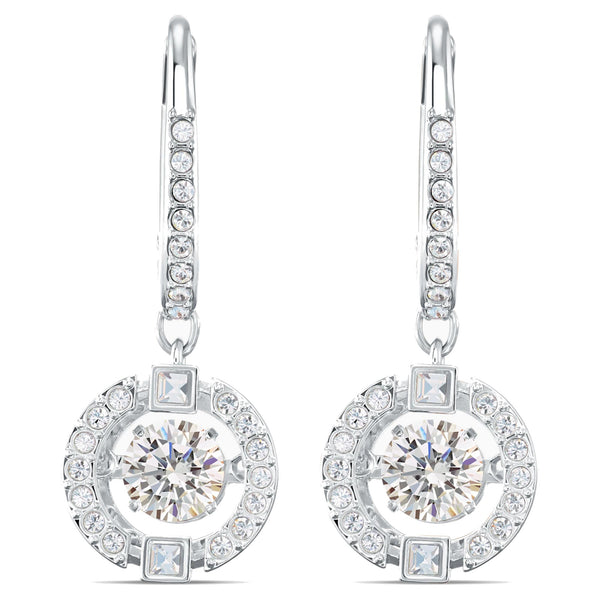 Orecchini Swarovski Sparkling Dance, bianco, placcato rodio