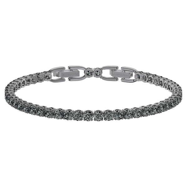 Bracciale Swatovski Tennis Deluxe Rotondo, Grigio, Placcato rutenio