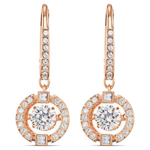 Orecchini Swarovski Sparkling Dance, bianco, placcato color oro rosa